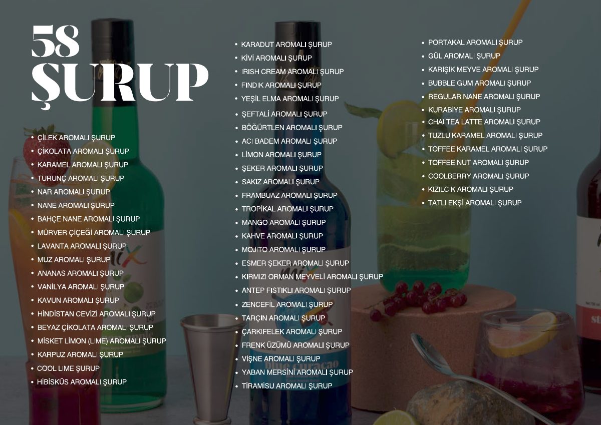 Unico Mix Şurup ve topping seçkisi